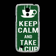 Coque Samsung Galaxy S4mini Keep Calm Take a cup Vert