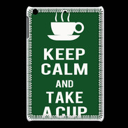 Coque iPadMini Keep Calm Take a cup Vert
