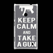 Coque Nokia Lumia 520 Keep Calm Take a gun Gris