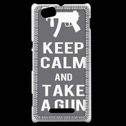 Coque Sony Xperia M Keep Calm Take a gun Gris