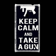 Coque Nokia Lumia 520 Keep Calm Take a gun Noir