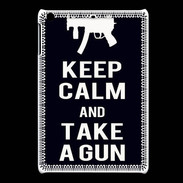 Coque iPadMini Keep Calm Take a gun Noir