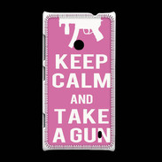 Coque Nokia Lumia 520 Keep Calm Take a gun Rose