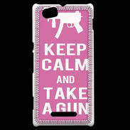 Coque Sony Xperia M Keep Calm Take a gun Rose
