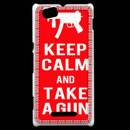 Coque Sony Xperia M Keep Calm Take a gun Rouge