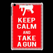 Coque iPadMini Keep Calm Take a gun Rouge