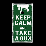 Coque Nokia Lumia 520 Keep Calm Take a gun Vert