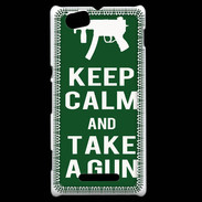 Coque Sony Xperia M Keep Calm Take a gun Vert