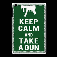 Coque iPadMini Keep Calm Take a gun Vert