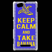 Coque Sony Xperia M Keep Calm Take Banana Bleu