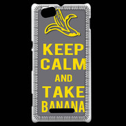Coque Sony Xperia M Keep Calm Take Banana Gris