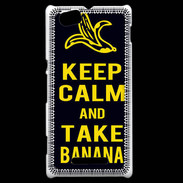 Coque Sony Xperia M Keep Calm Take Banana Noir