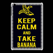 Coque iPadMini Keep Calm Take Banana Noir