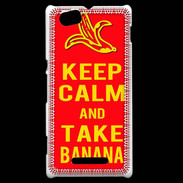 Coque Sony Xperia M Keep Calm Take Banana Rouge