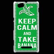 Coque Sony Xperia M Keep Calm Take Banana Vert