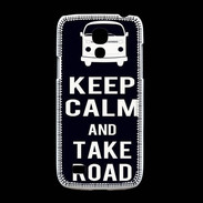 Coque Samsung Galaxy S4mini Keep Calm Take Road Noir