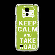 Coque Samsung Galaxy S4mini Keep Calm Take road Vert pomme