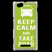 Coque Sony Xperia M Keep Calm Take road Vert pomme