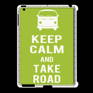 Coque iPad 2/3 Keep Calm Take road Vert pomme