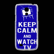 Coque Samsung Galaxy S4mini Keep Calm Watch TV Bleu