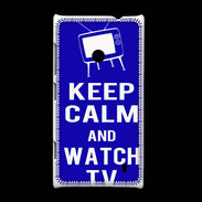 Coque Nokia Lumia 520 Keep Calm Watch TV Bleu