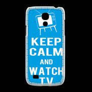 Coque Samsung Galaxy S4mini Keep Calm Watch TV Cyan