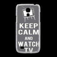 Coque Samsung Galaxy S4mini Keep Calm Watch TV Gris