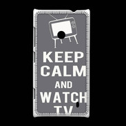 Coque Nokia Lumia 520 Keep Calm Watch TV Gris