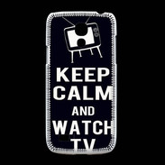 Coque Samsung Galaxy S4mini Keep Calm Watch TV Noir