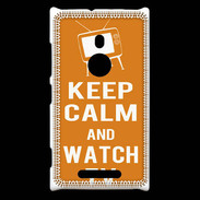 Coque Nokia Lumia 925 Keep Calm Watch TV Orange