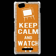 Coque Sony Xperia M Keep Calm Watch TV Orange
