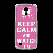 Coque Samsung Galaxy S4mini Keep Calm Watch TV Rose