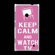 Coque Nokia Lumia 520 Keep Calm Watch TV Rose