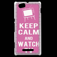 Coque Sony Xperia M Keep Calm Watch TV Rose