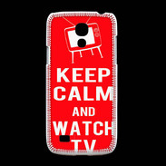 Coque Samsung Galaxy S4mini Keep Calm Watch TV Rouge