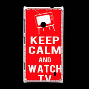 Coque Nokia Lumia 520 Keep Calm Watch TV Rouge