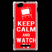 Coque Sony Xperia M Keep Calm Watch TV Rouge