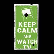 Coque Nokia Lumia 520 Keep Calm Watch TV Vert