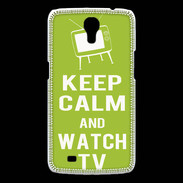 Coque Samsung Galaxy Mega Keep Calm Watch TV Vert pomme