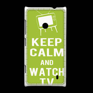 Coque Nokia Lumia 520 Keep Calm Watch TV Vert pomme
