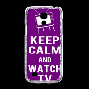 Coque Samsung Galaxy S4mini Keep Calm Watch TV Violet