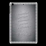 Coque iPadMini La musique Noir Citation Oscar Wilde