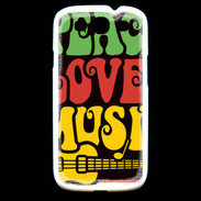 Coque Samsung Galaxy S3 Peace Love Music