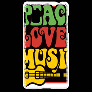 Coque LG Optimus G Peace Love Music