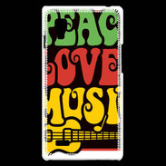 Coque LG Optimus L9 Peace Love Music