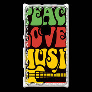 Coque Nokia Lumia 925 Peace Love Music