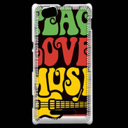 Coque Sony Xperia M Peace Love Music