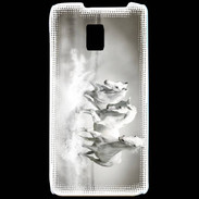 Coque LG P990 Chevaux blancs