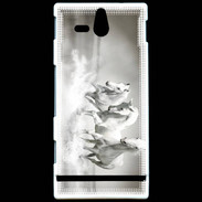 Coque Sony Xperia U Chevaux blancs