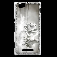 Coque Sony Xperia M Chevaux blancs